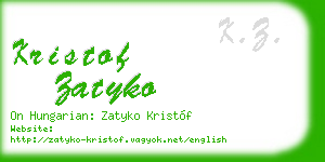 kristof zatyko business card